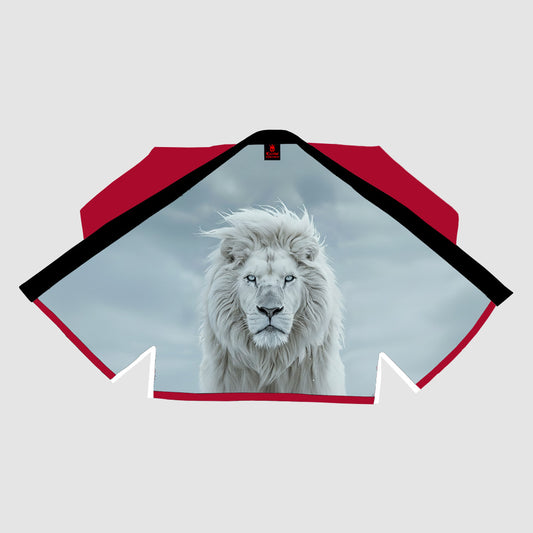 White Lion Sublimation Brazilian Jiu Jitsu Gi - Red/Black Lapel BJJ GI