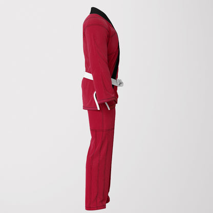 White Lion Sublimation Brazilian Jiu Jitsu Gi - Red/Black Lapel BJJ GI