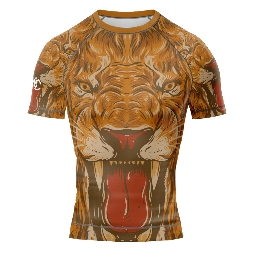 MMA Flaming Lion Short Sleeve Rash Guard