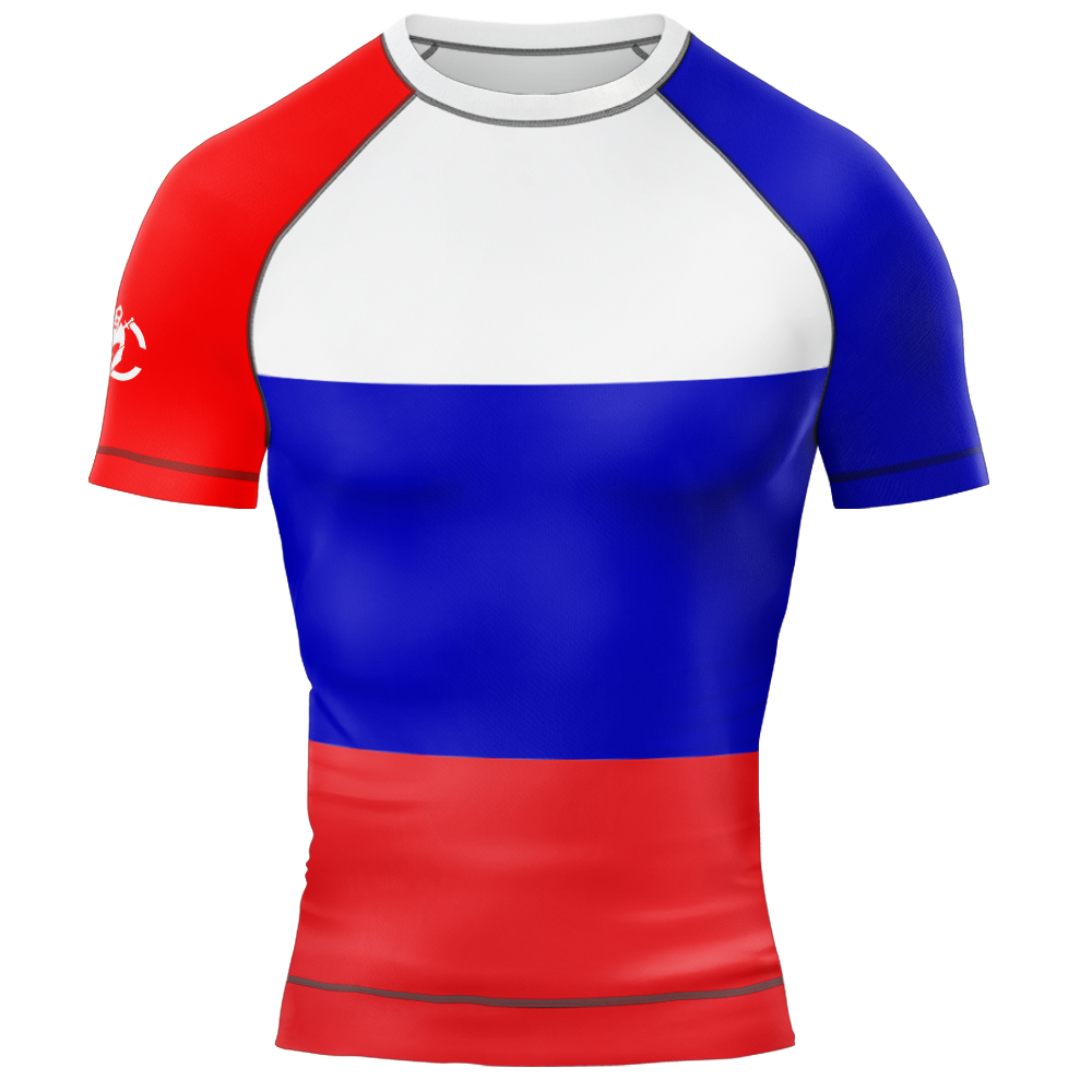 MMA RUSSIAN PATRIOTIC SHORT SLEEVE RASH GUARD