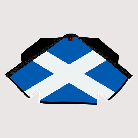 Scotland Flag Sublimation BJJ Gi – Black Pearl Weave Shadow Edition