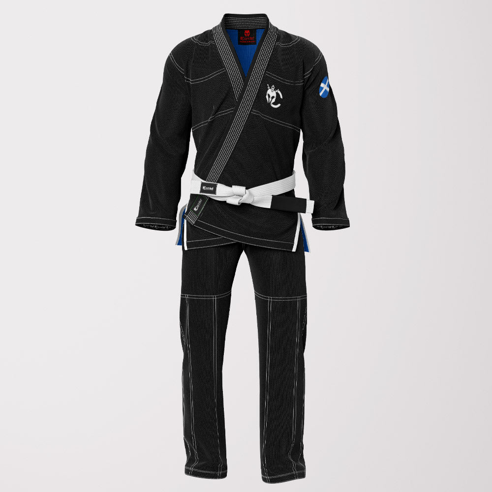 Scotland Flag Sublimation BJJ Gi – Black Pearl Weave Shadow Edition