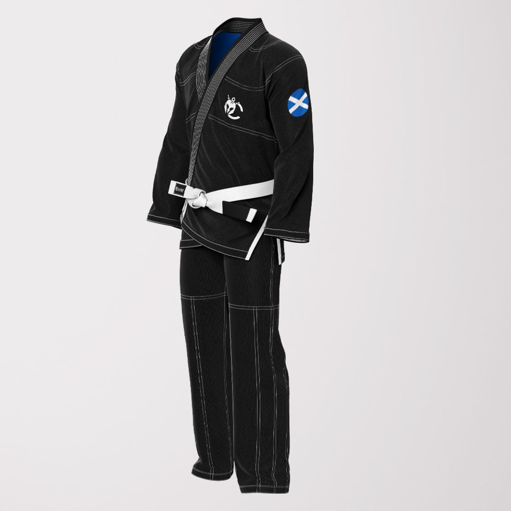 Scotland Flag Sublimation BJJ Gi – Black Pearl Weave Shadow Edition