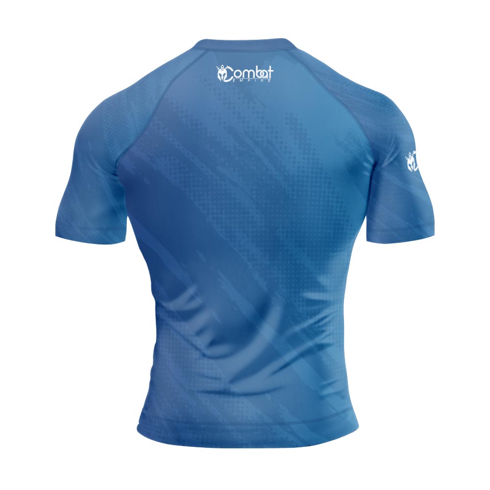 MMA Blue Matrix Short Sleeve Rash Guard