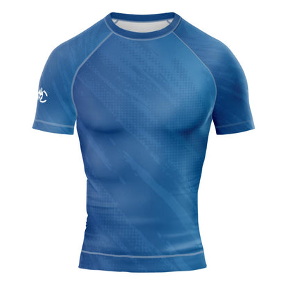 MMA Blue Matrix Short Sleeve Rash Guard