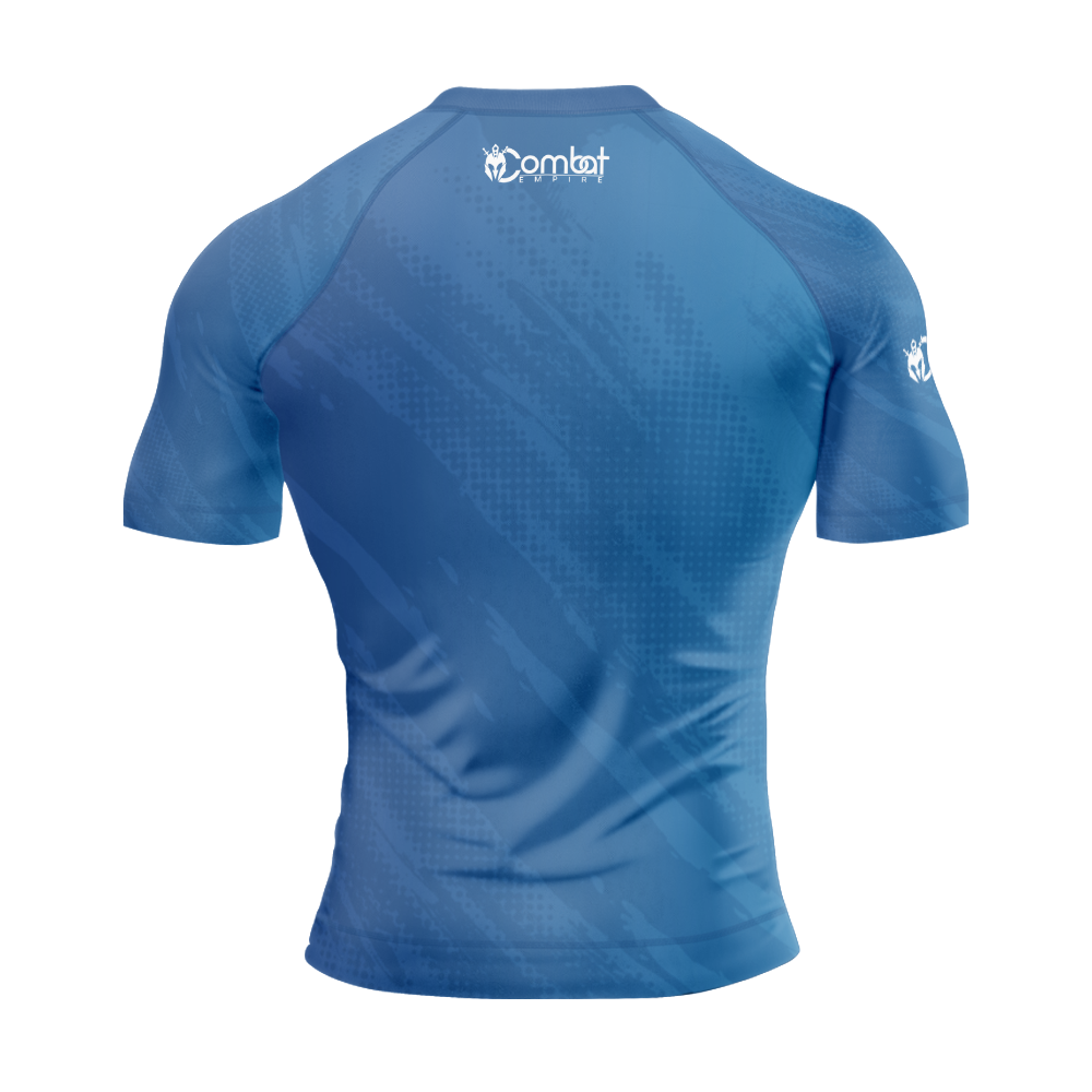 MMA Blue Matrix Short Sleeve Rash Guard