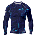 MMA Blue Smoke Rays Long Sleeve Rash Guard