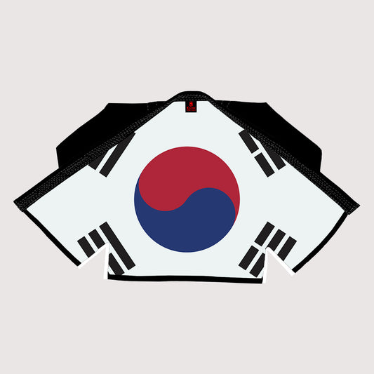 South Korean Flag Sublimation BJJ Gi – Black Pearl Weave Shadow Edition