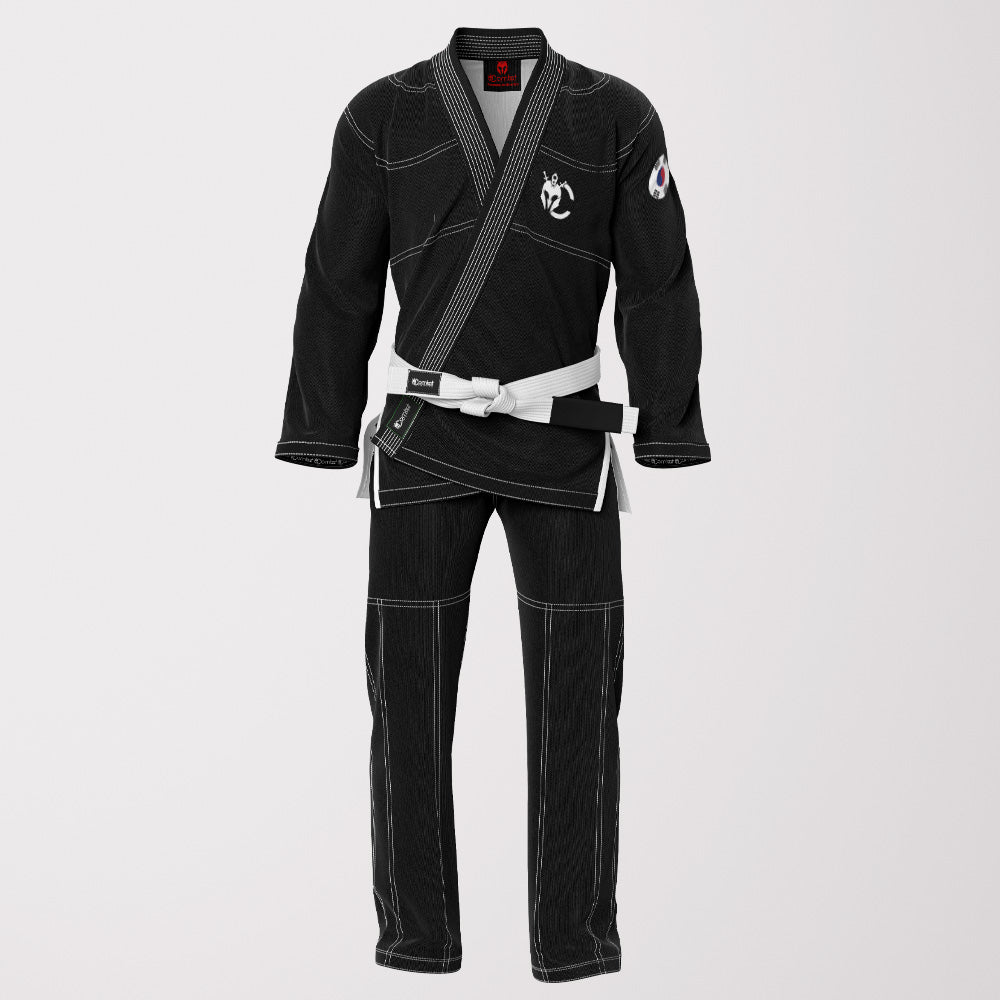 South Korean Flag Sublimation BJJ Gi – Black Pearl Weave Shadow Edition