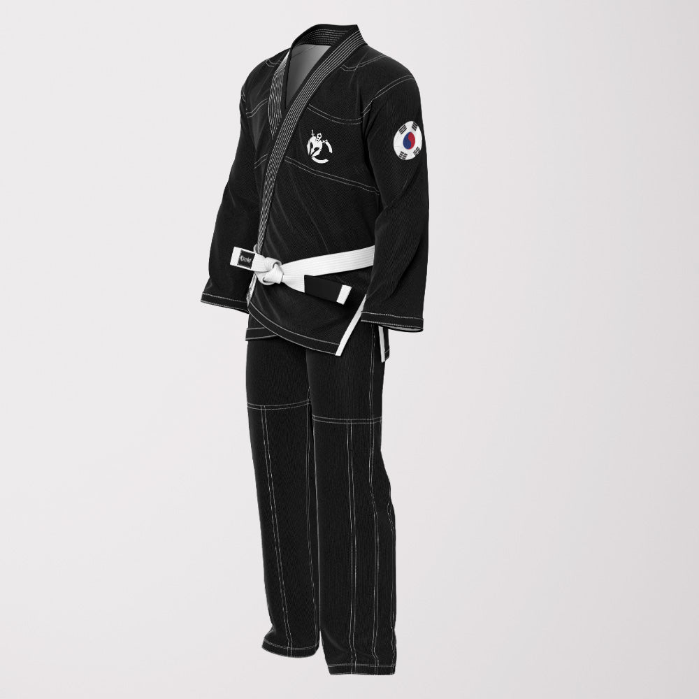 South Korean Flag Sublimation BJJ Gi – Black Pearl Weave Shadow Edition