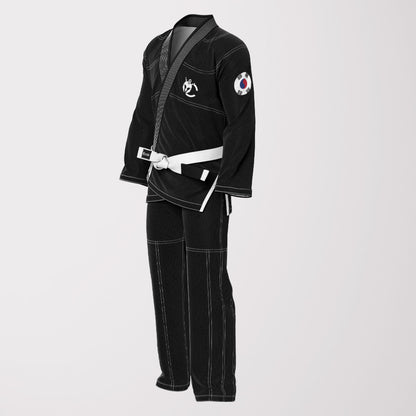 South Korean Flag Sublimation BJJ Gi – Black Pearl Weave Shadow Edition
