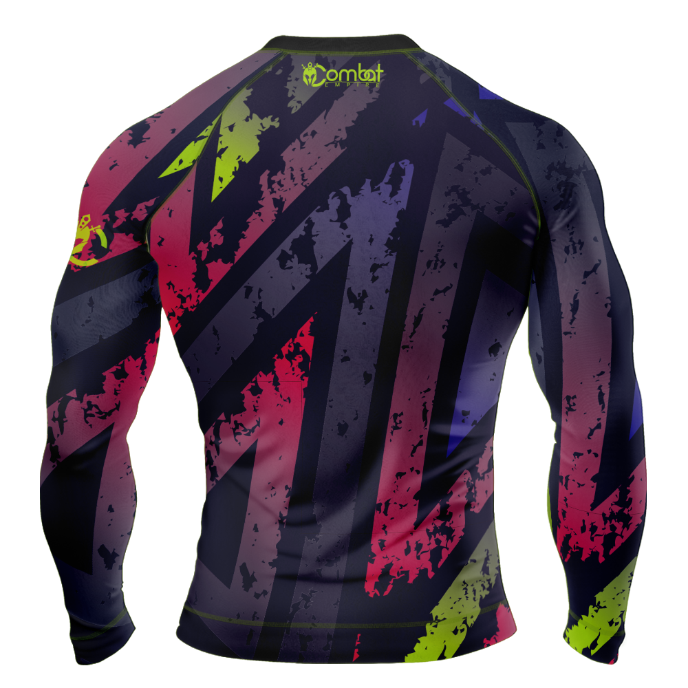 MMA Abstract Lines Long Sleeve Rash Guard