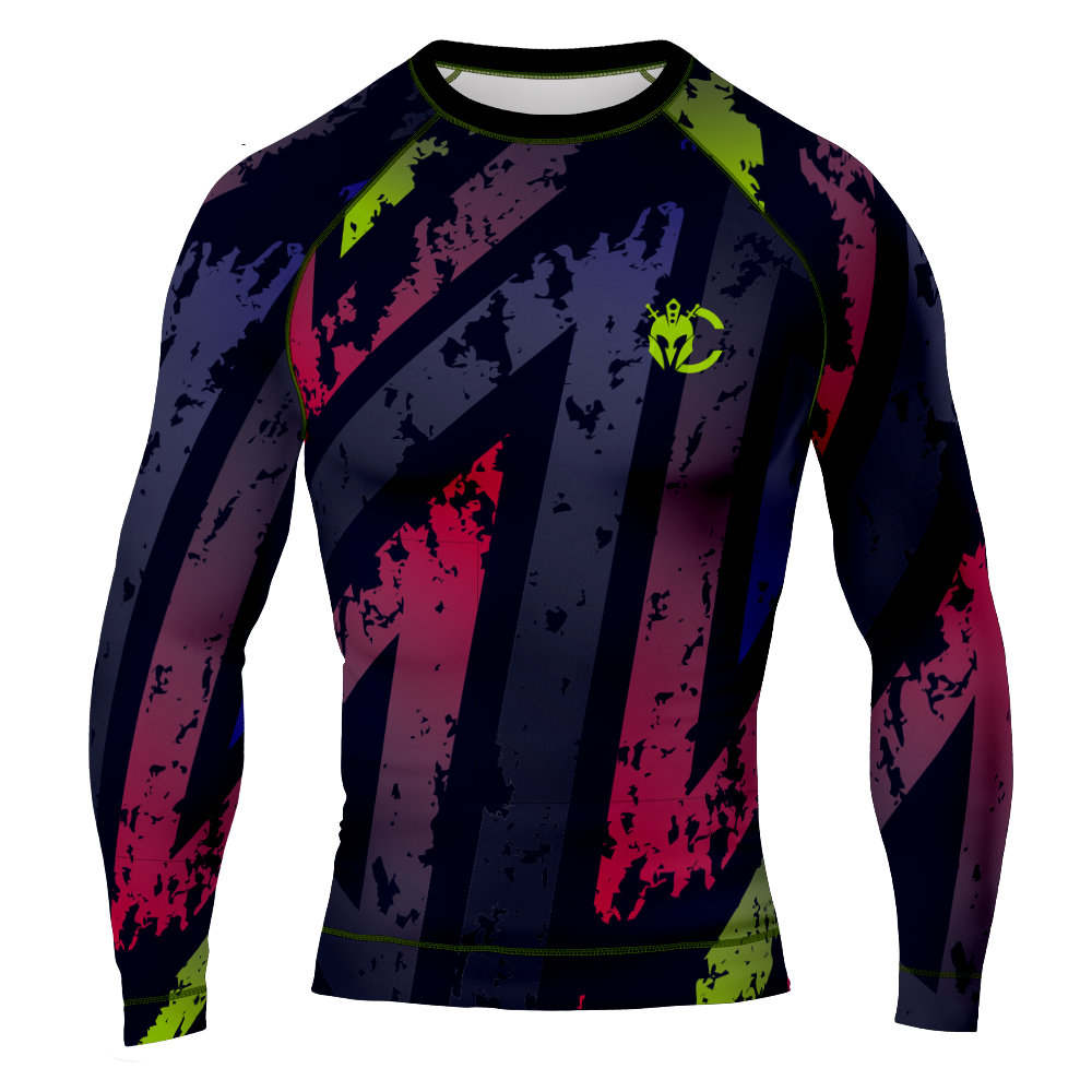 MMA Abstract Lines Long Sleeve Rash Guard