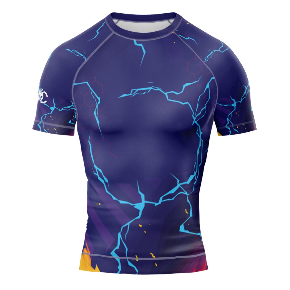 MMA Blue Thunder Bolts Long Sleeve Rash Guard