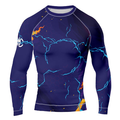 MMA Blue Thunder Bolts Long Sleeve Rash Guard
