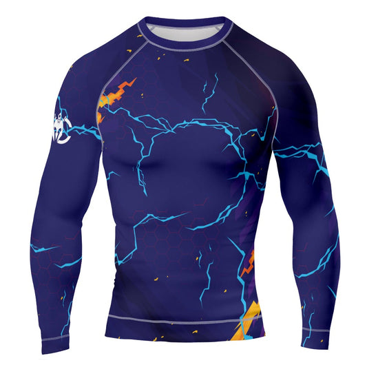 MMA Blue Thunder Bolts Long Sleeve Rash Guard