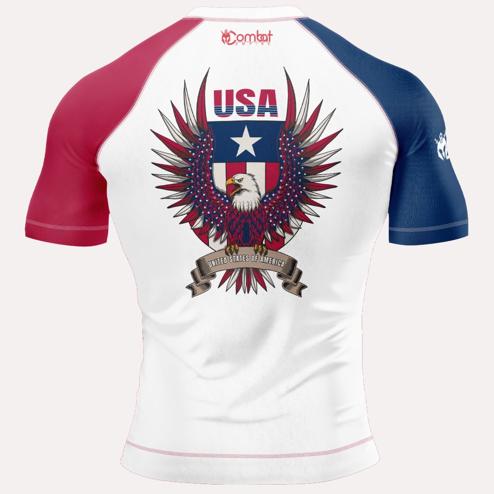 MMA UNITED STATE OF AMERICA PATRIOTIC SHORT SLEEVE RASH GUARD