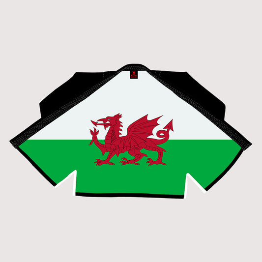 Wales Flag Sublimation BJJ Gi | Premium Pearl Weave | Lightweight Training Cut