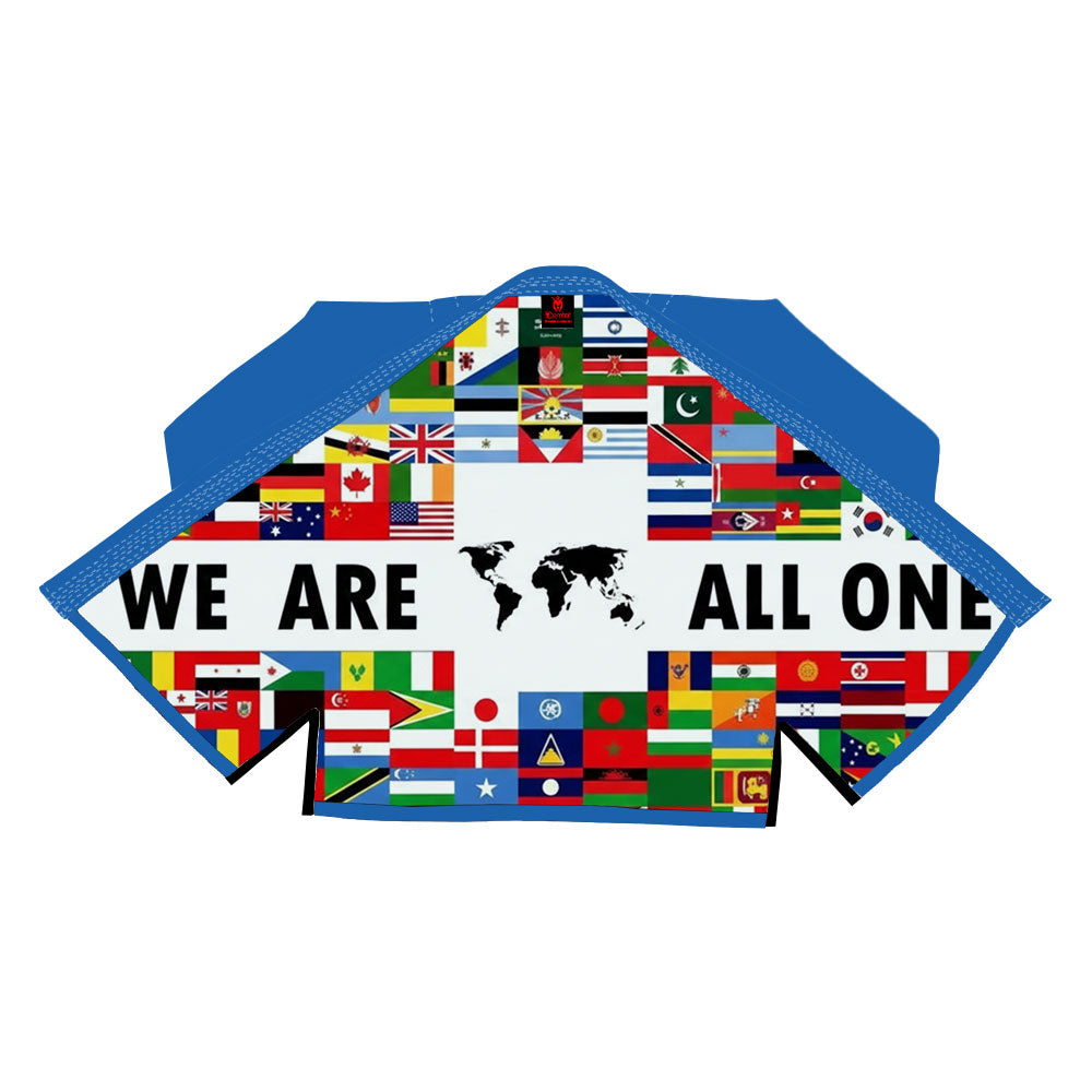 We Are All One Sublimation Blue BJJ Gi - Premium Patriotic Edition