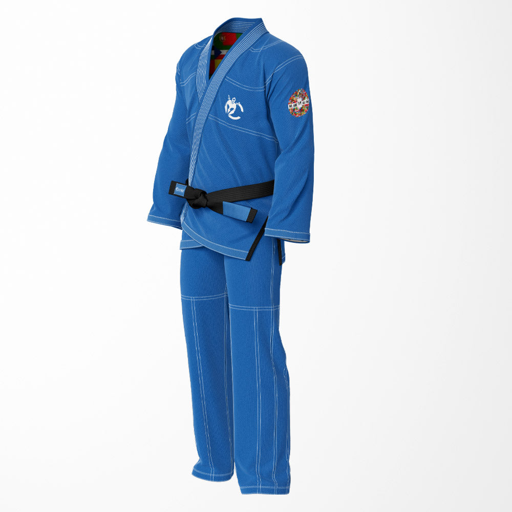 We Are All One Sublimation Blue BJJ Gi - Premium Patriotic Edition