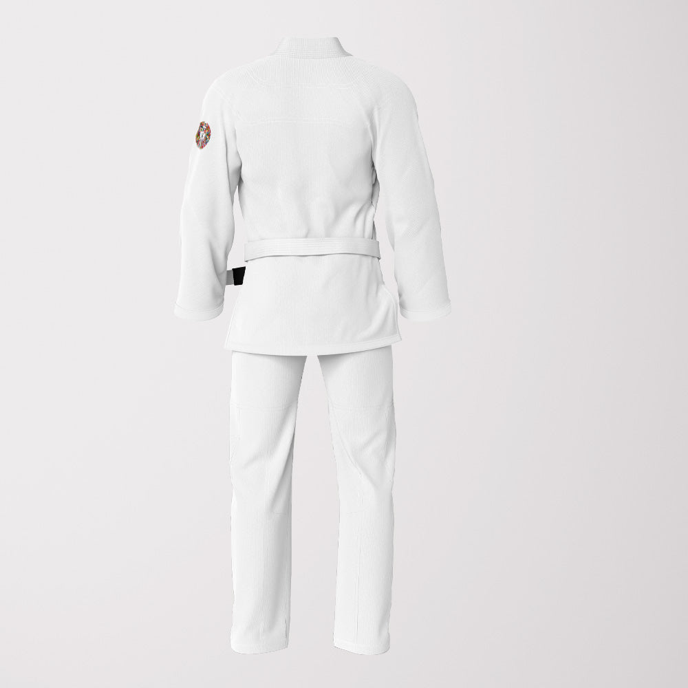 We Are All One Sublimation White BJJ Gi - Pearl Weave Premium Edition