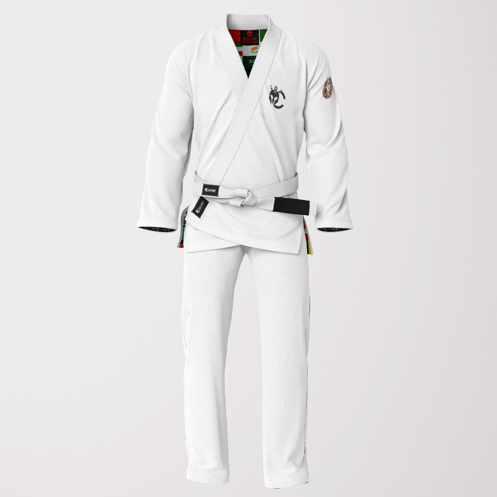 We Are All One Sublimation White BJJ Gi - Pearl Weave Premium Edition