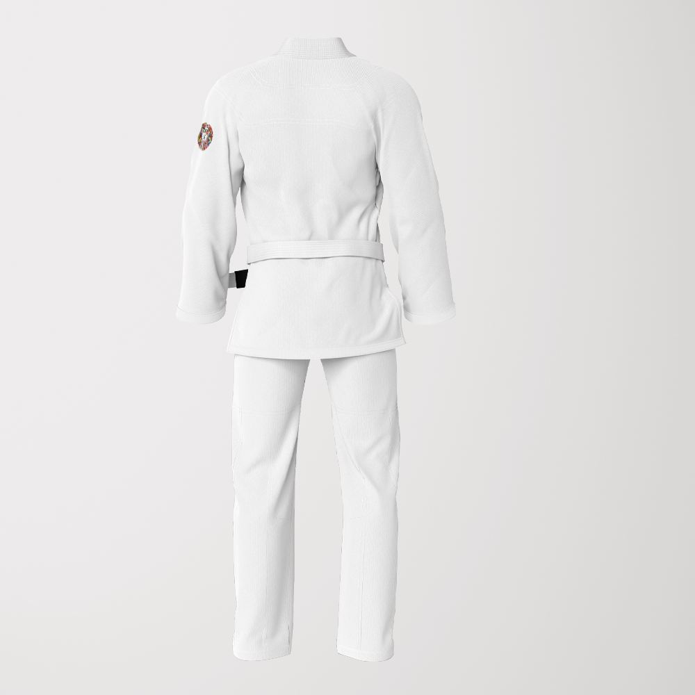 We Are All One Sublimation BJJ Gi - White Pearl Weave Patriotic Edition