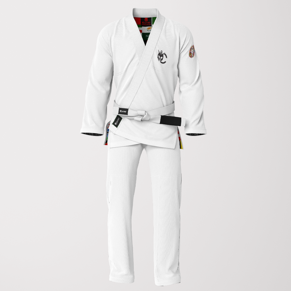 We Are All One Sublimation BJJ Gi - White Pearl Weave Patriotic Edition