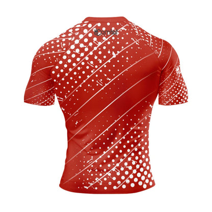 MMA Diagonal Stripe Dotted Gradient Short Sleeve Rash Guard