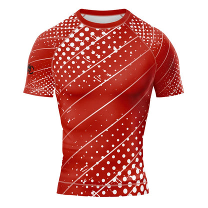 MMA Diagonal Stripe Dotted Gradient Short Sleeve Rash Guard