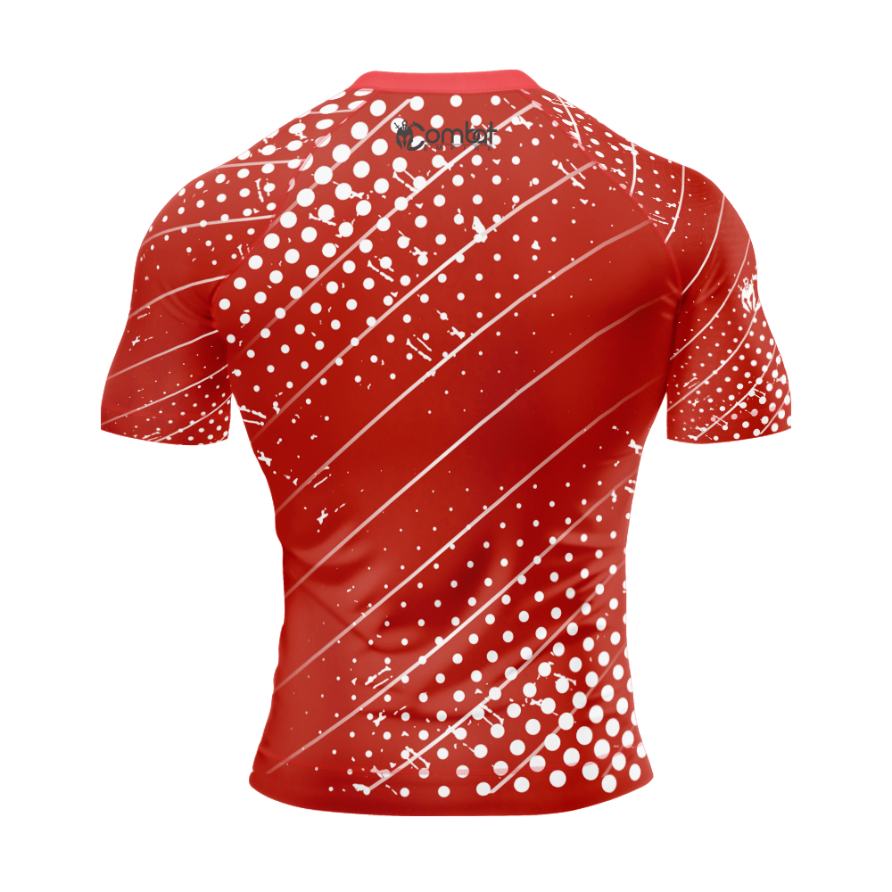 MMA Diagonal Stripe Dotted Gradient Short Sleeve Rash Guard