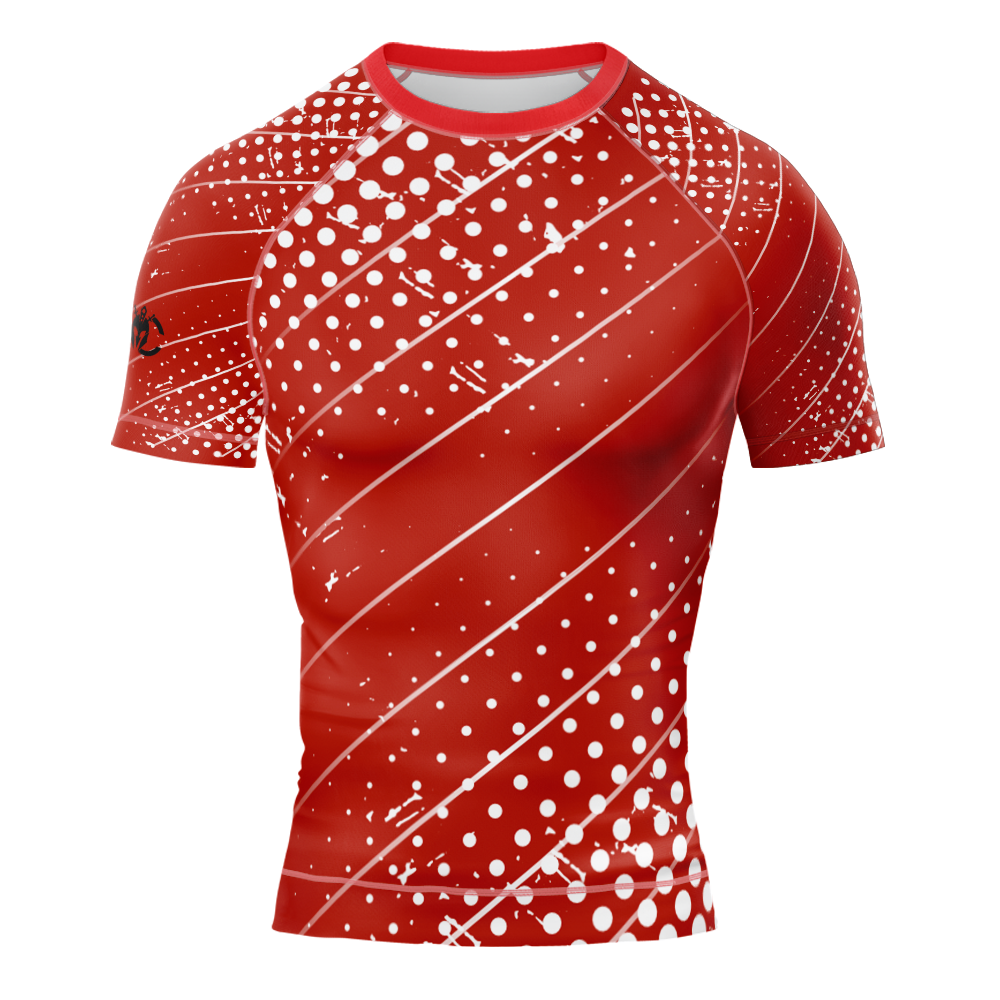MMA Diagonal Stripe Dotted Gradient Short Sleeve Rash Guard