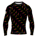 MMA Black with Yellow Gradient Lightning Bolt Long Sleeve Rash Guard