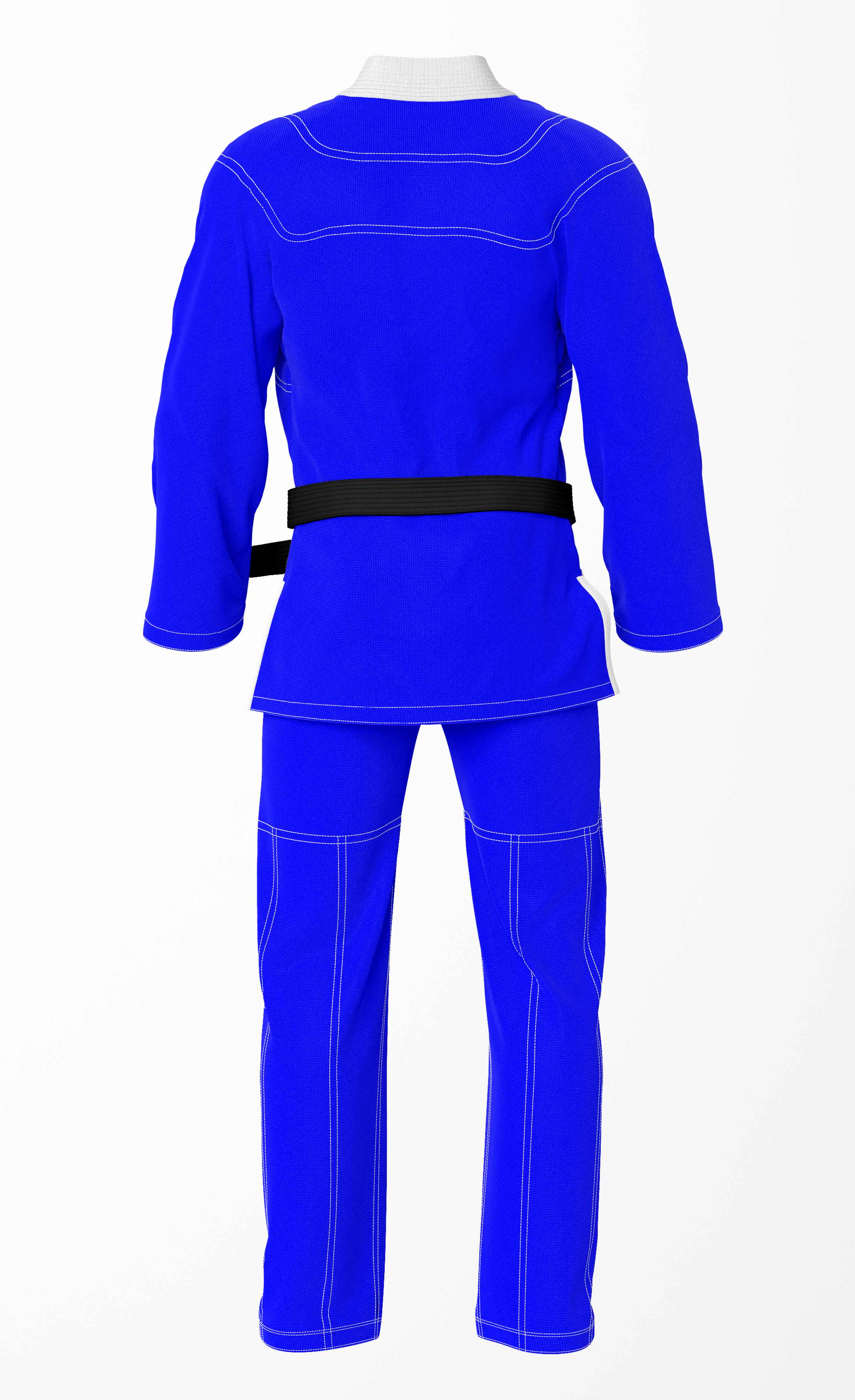 Combat Basic Blue with White Stitching and White Lapel Brazilian Jiu Jitsu Gi (BJJ GI)