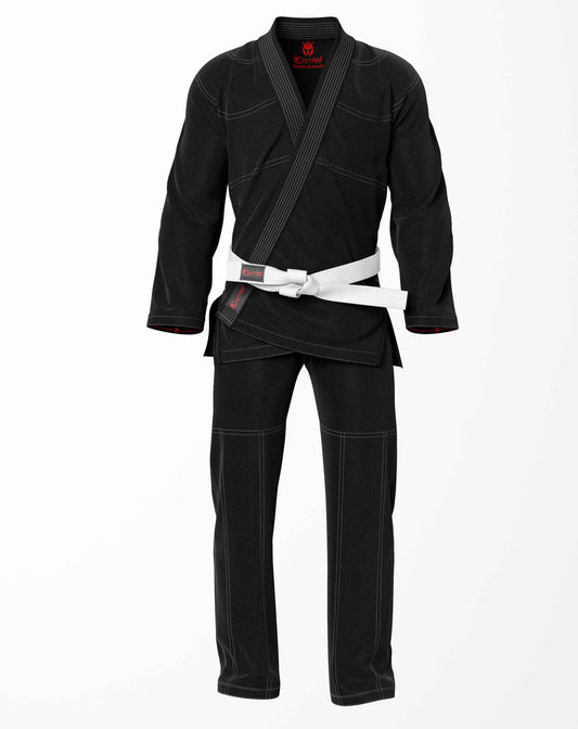 Combat Basic Black with Gray Stitching Brazilian Jiu Jitsu Gi (BJJ GI)