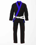Combat Basic Black with Red Stitching and Blue Lapel Brazilian Jiu Jitsu Gi (BJJ GI)