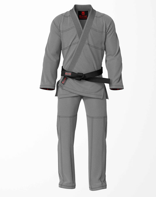 Combat Basic Gray with white Stitching Brazilian Jiu Jitsu Gi (BJJ GI)
