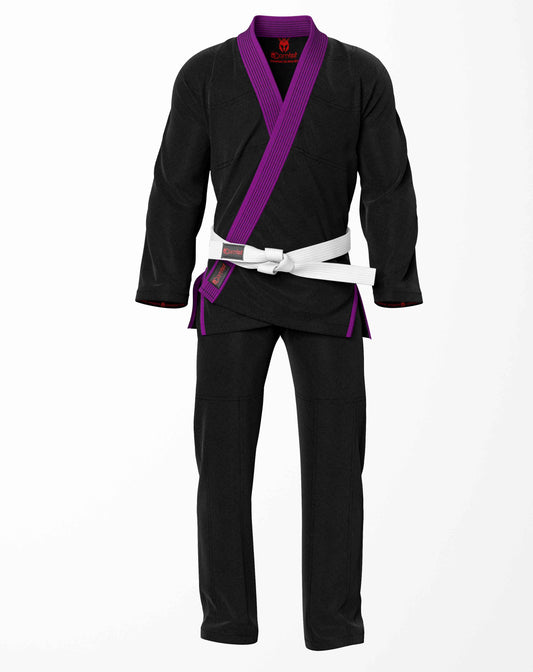 Combat Basic Black Brazilian Jiu Jitsu Gi with Purple Lapel (BJJ GI)