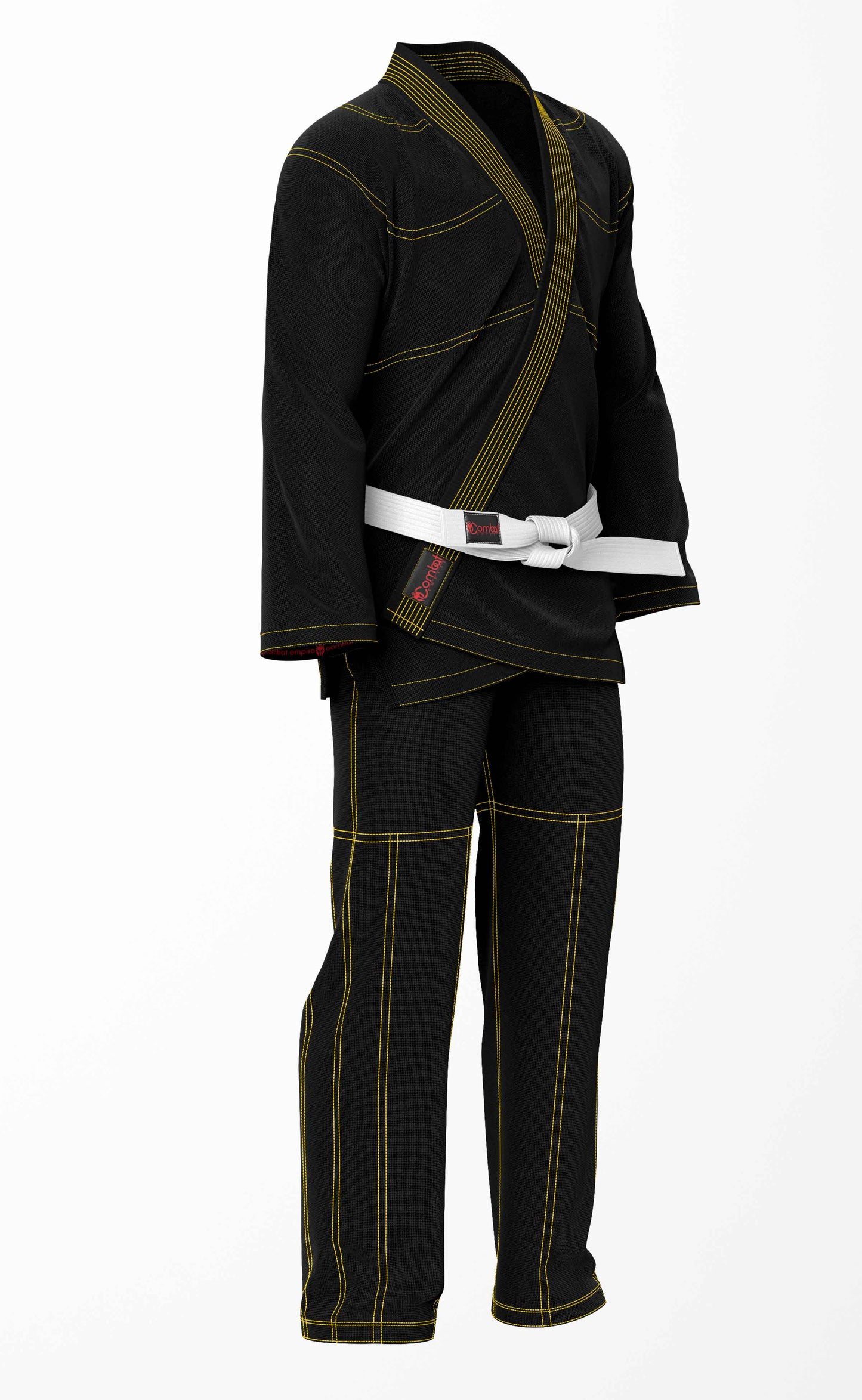 Combat Basic Black with Gold Stitching Brazilian Jiu Jitsu Gi (BJJ GI)