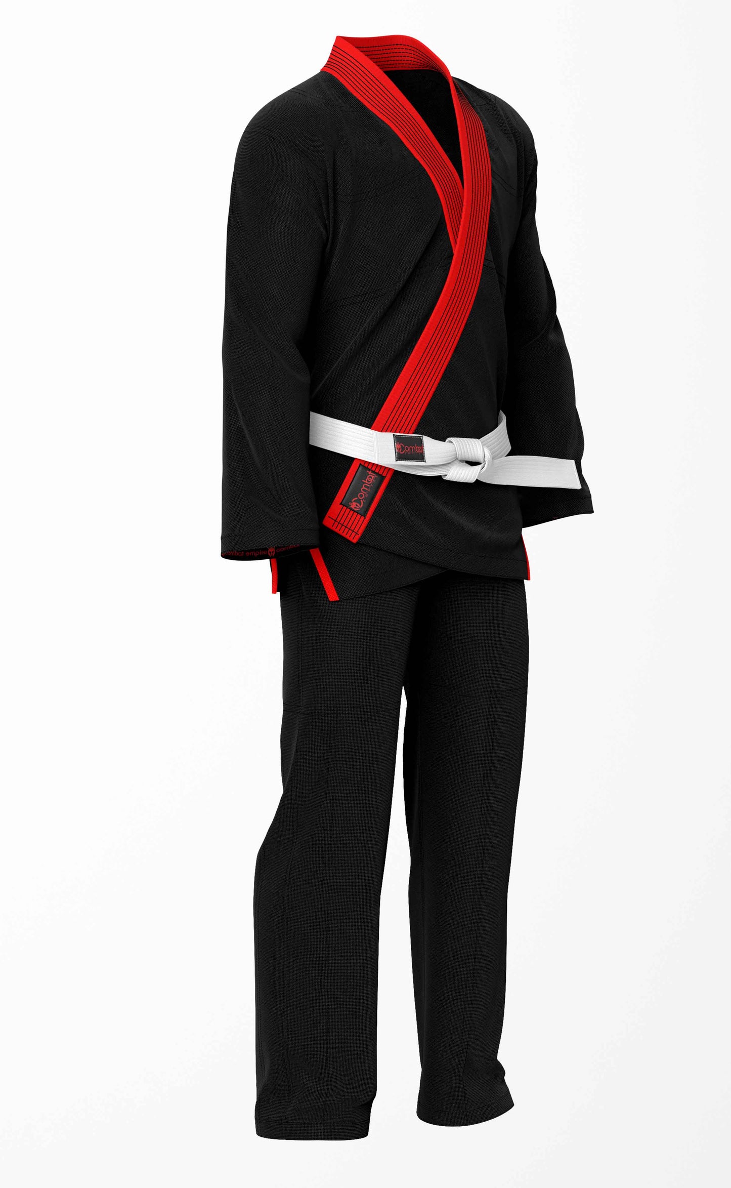 Combat Basic Black Brazilian Jiu Jitsu Gi with Red Lapel (BJJ GI)