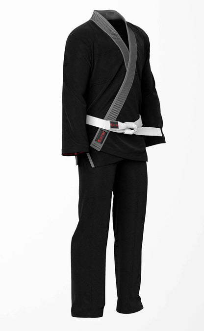 Combat Basic Black Brazilian Jiu Jitsu Gi with Gray Lapel (BJJ GI)