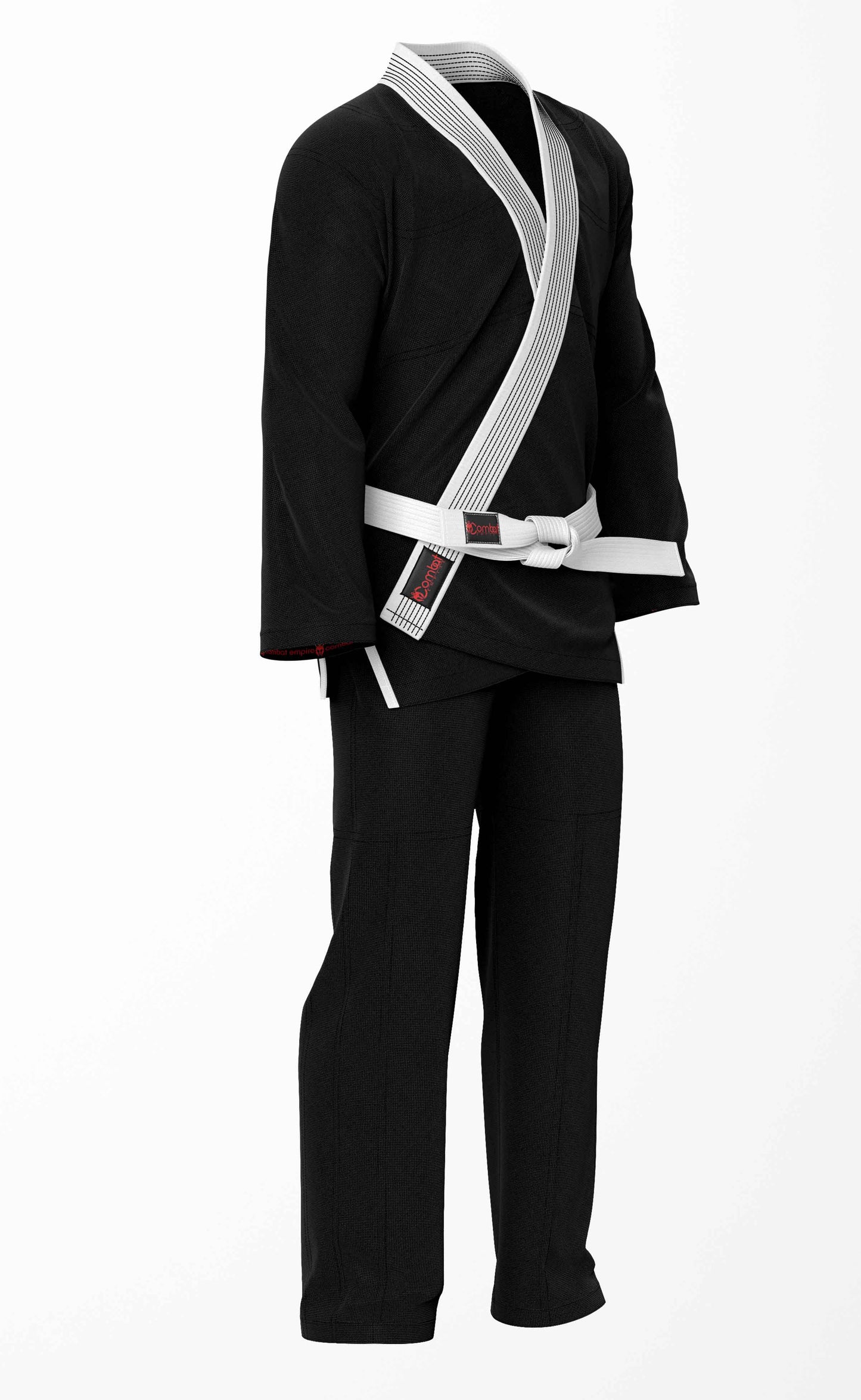Combat Basic Black Brazilian Jiu Jitsu Gi with White Lapel (BJJ GI)