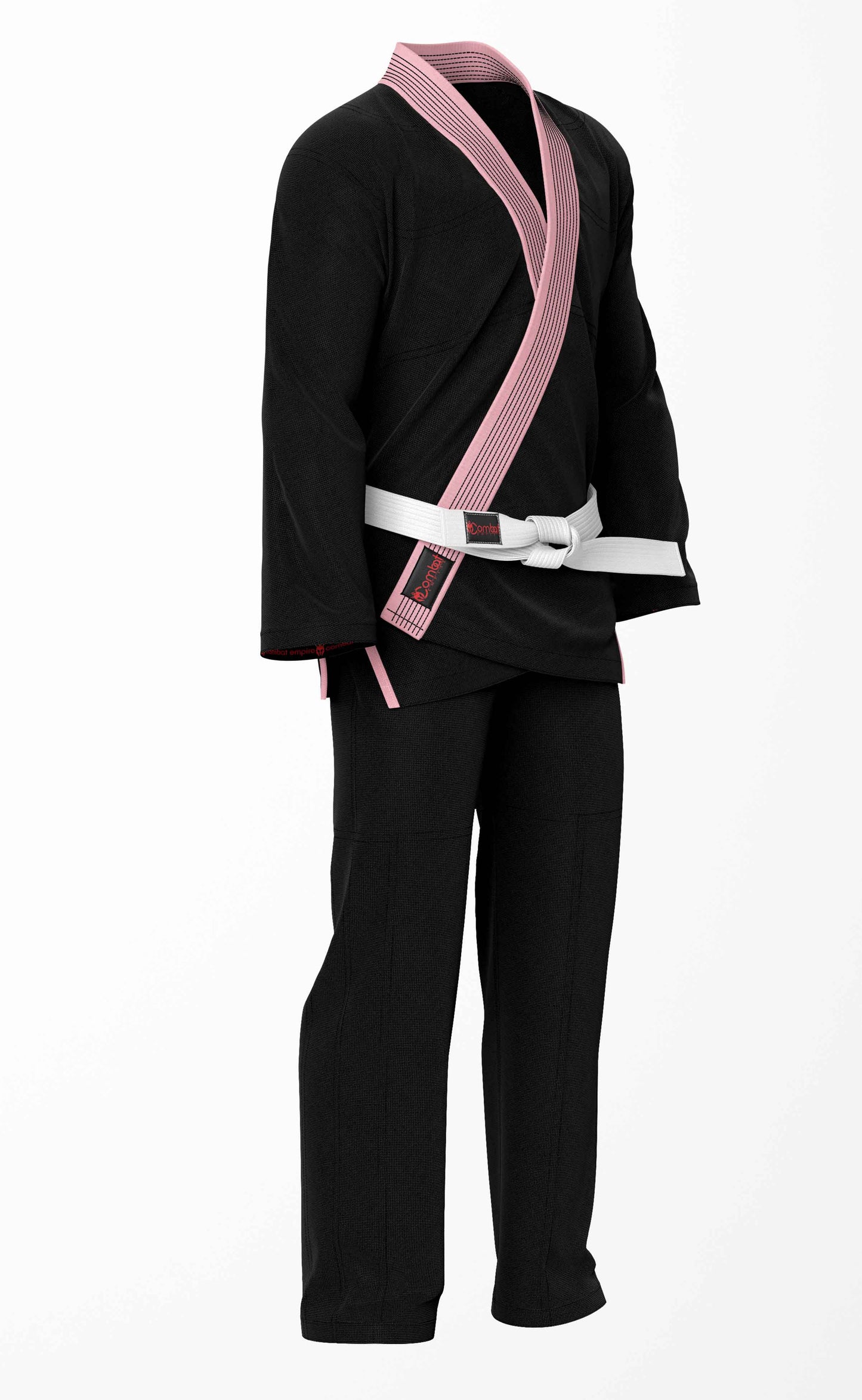 Combat Basic Black Brazilian Jiu Jitsu Gi with Pink Lapel (BJJ GI)