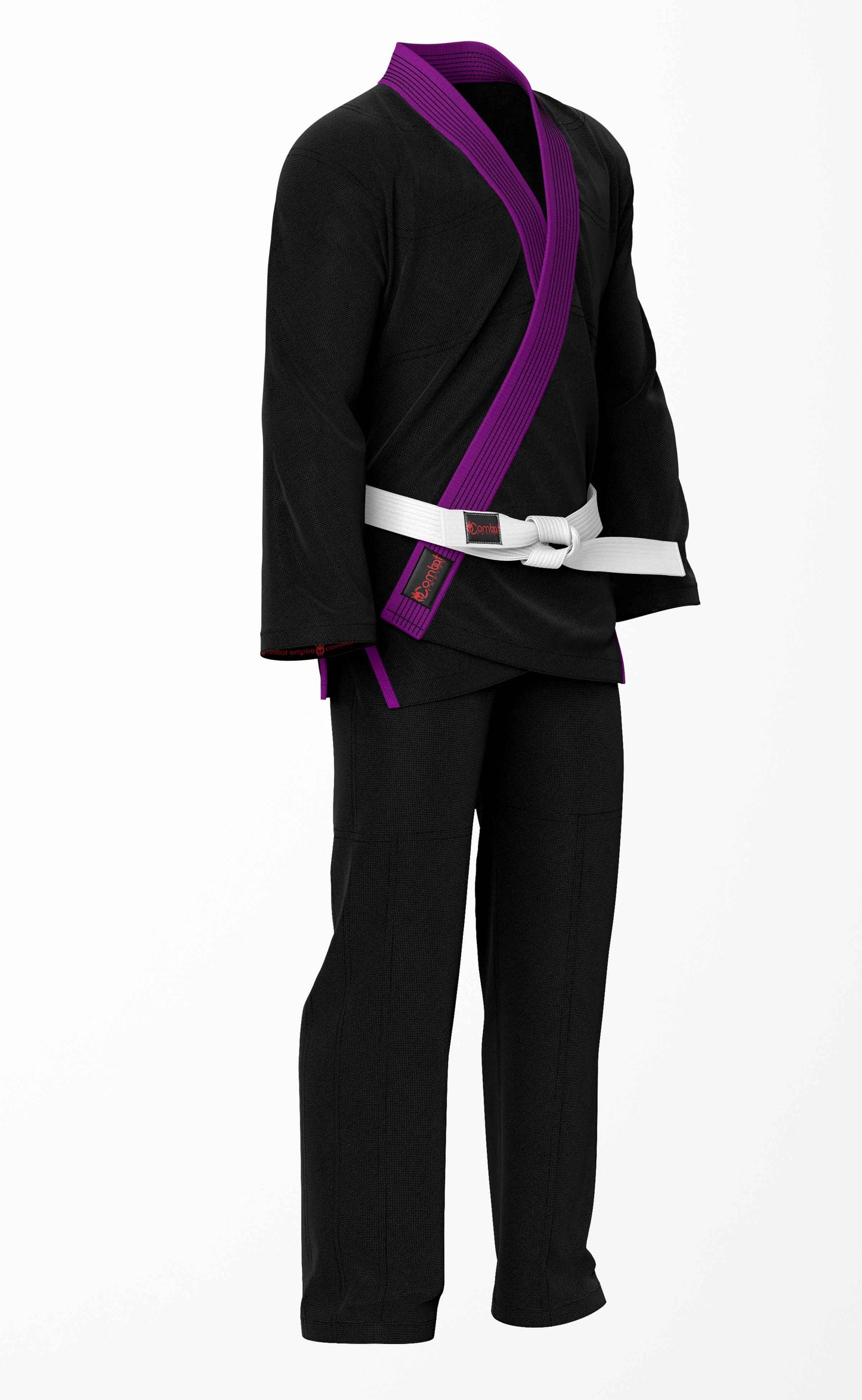 Combat Basic Black Brazilian Jiu Jitsu Gi with Purple Lapel (BJJ GI)