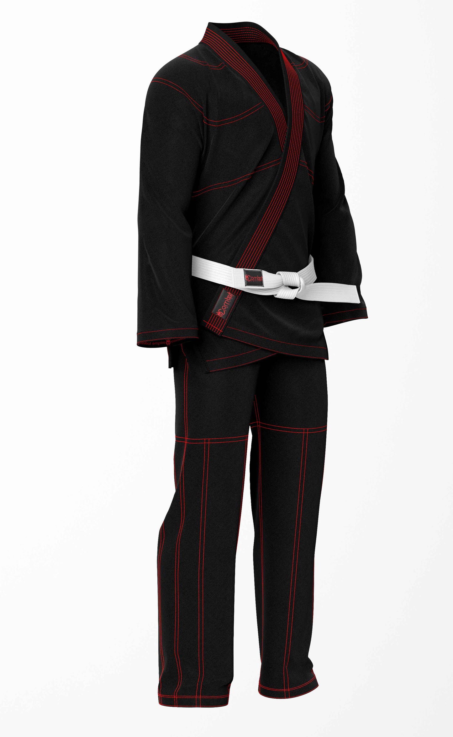 Combat Basic Black - Red Stitching Brazilian Jiu Jitsu Gi (BJJ GI)