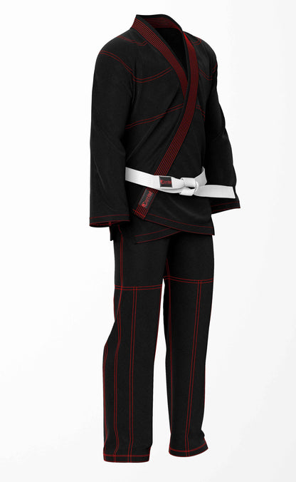 Combat Basic Black - Red Stitching Brazilian Jiu Jitsu Gi (BJJ GI)